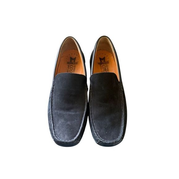 Mephisto Baduard Mens Black Cool Air Nubuck Leather Slip On Loafers Size 10